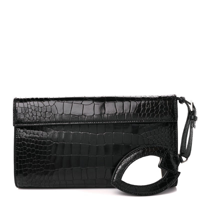 Alaia Crocodile Embossed Pochette Black 1 of 11