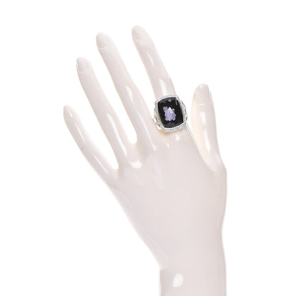 David Yurman Sterling Silver Diamond Black Orchid 20mm Albion Ring 54 7 5 of 6