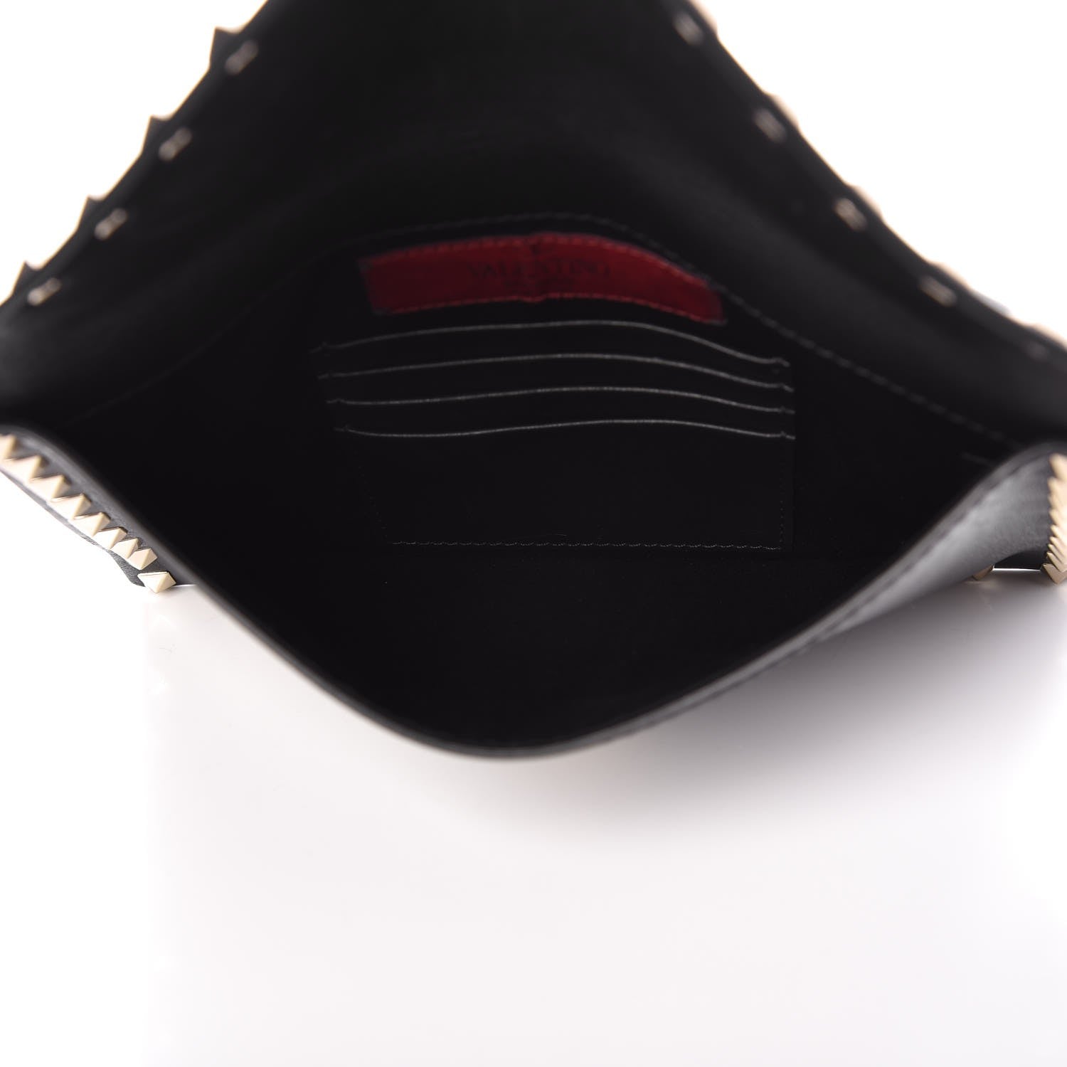Valentino Garavani Vitello Medium Rockstud Envelope Flat Wristlet Pouch Black 8 of 9