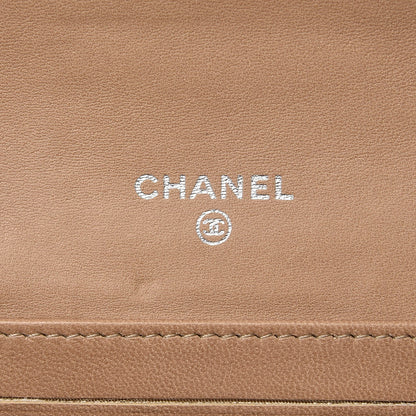 Chanel Lambskin Ostrich Pony Hair Patchwork Precious Symbols Small Flap Wallet Beige 6 of 8