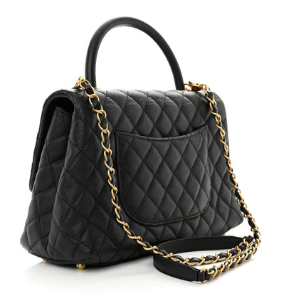 Chanel Caviar Quilted Small Coco Handle Flap Black 3 of 11