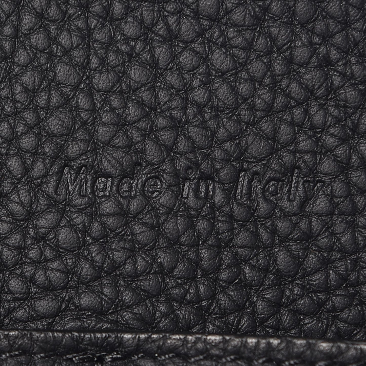 Baby Grained Calfskin Medium Tri-Fold Bag Black