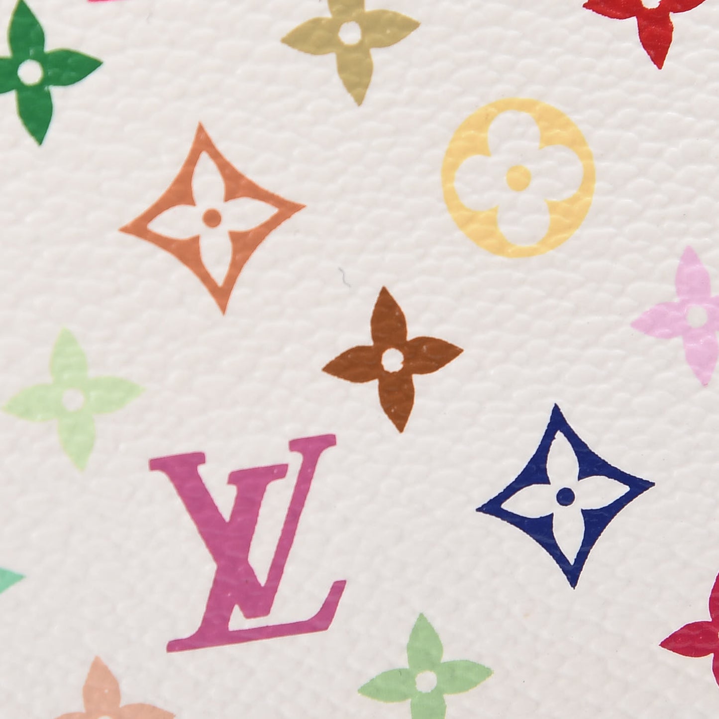 Monogram Multicolor Key Pouch White Litchi