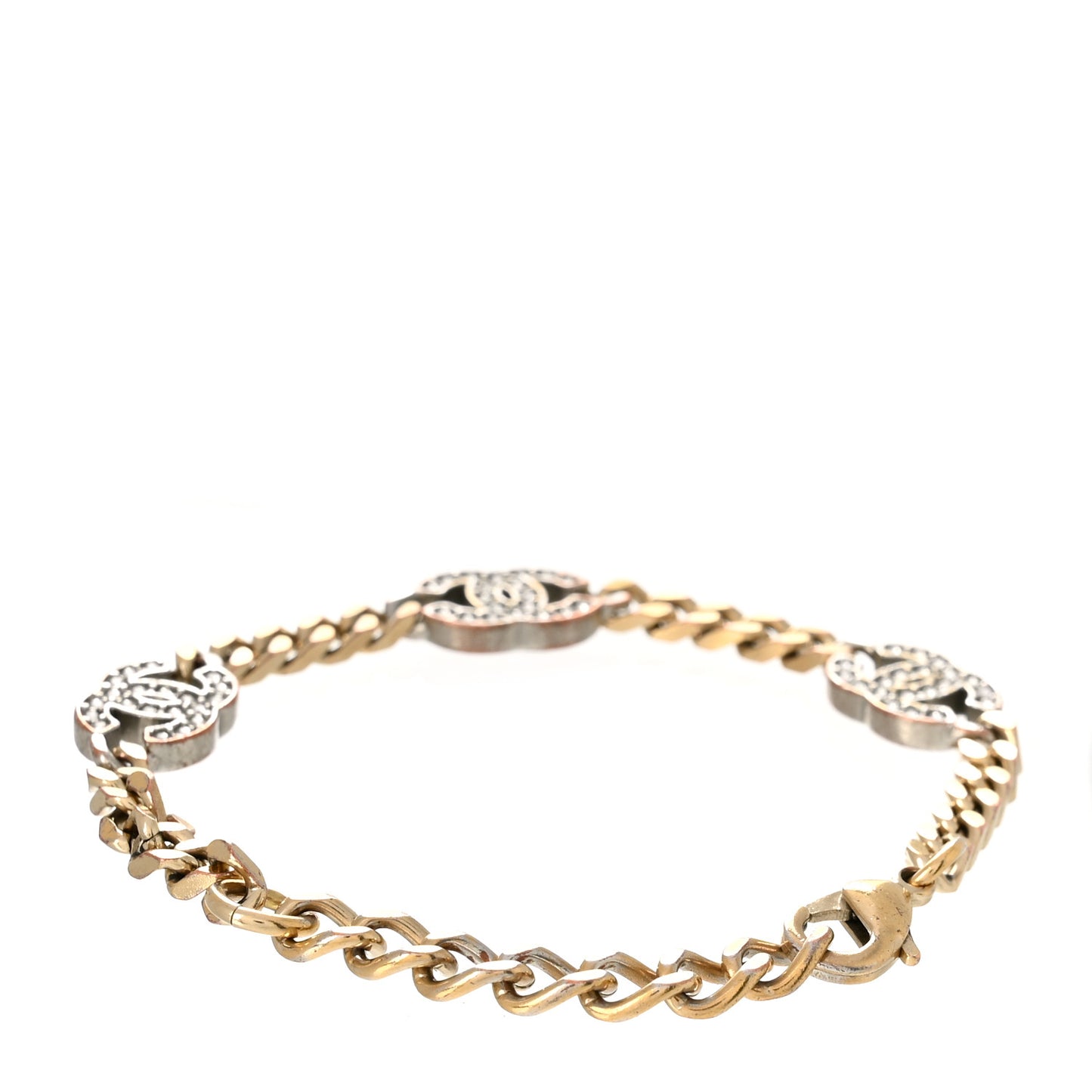 Crystal CC Chain Bracelet Gold Silver