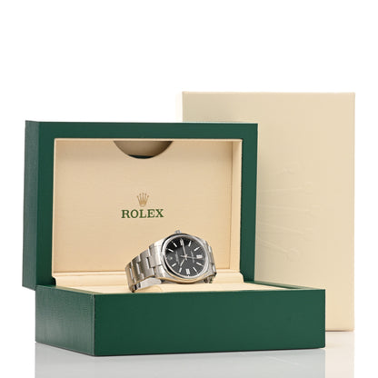Rolex Stainless Steel 41mm Oyster Perpetual Watch Bright Black 124300 5 of 5