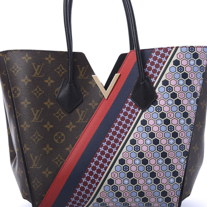 Louis Vuitton Calfskin Monogram Kimono Tote MM Rouge Navy 16 of 16