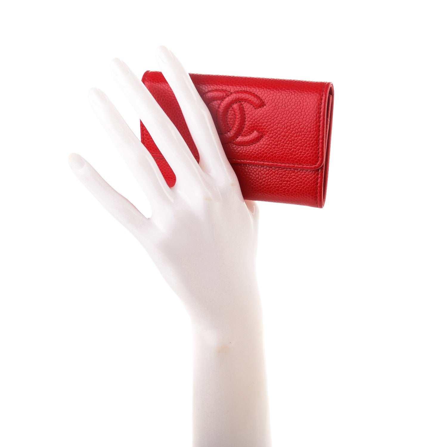Chanel Caviar CC Timeless Card Holder Red 2 of 8
