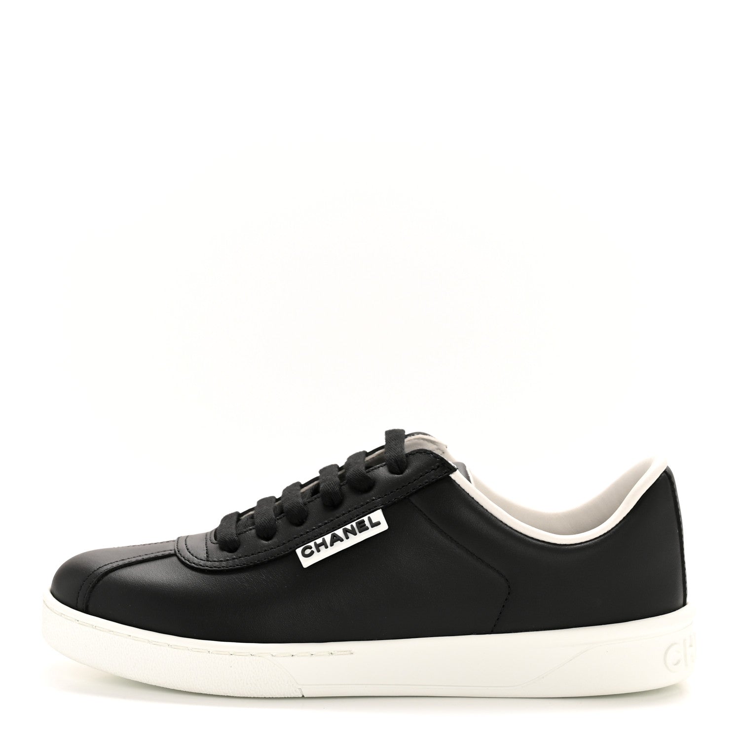 Chanel Calfskin CC Womens Sneakers 35 Black 1 of 9