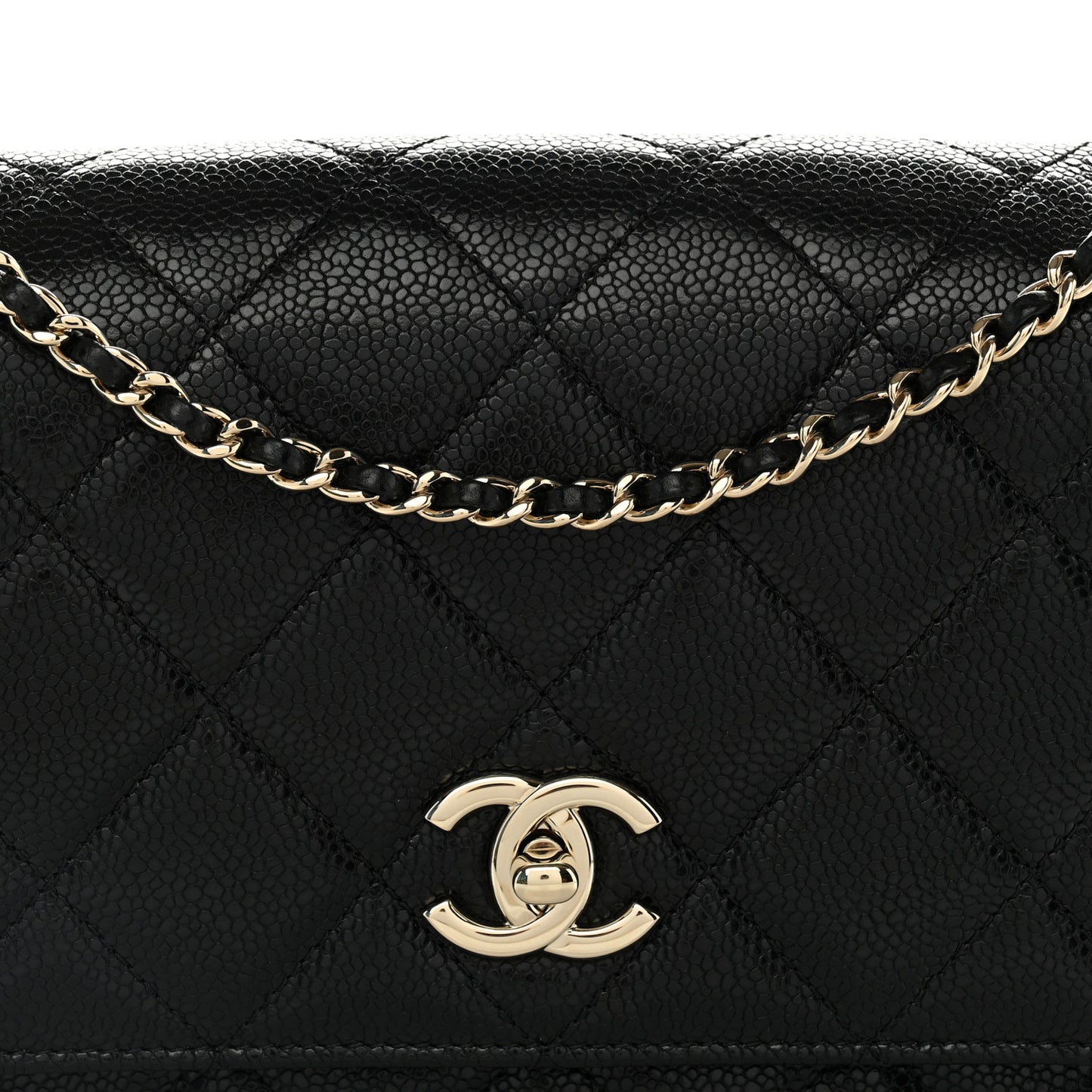 Caviar Quilted Single Flap Black