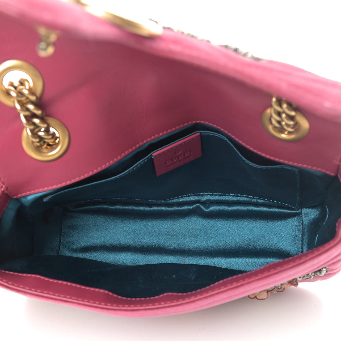 Velvet Matelasse Embroidered Mini GG Marmont Shoulder Bag Light Raspberry Rose