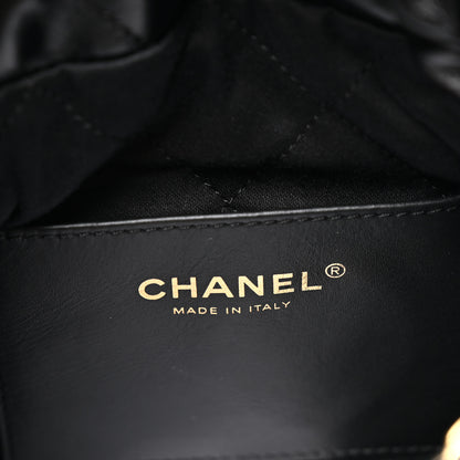 Chanel Shiny Calfskin Quilted Pearl CC Chain Mini Chanel 22 Black 6 of 10