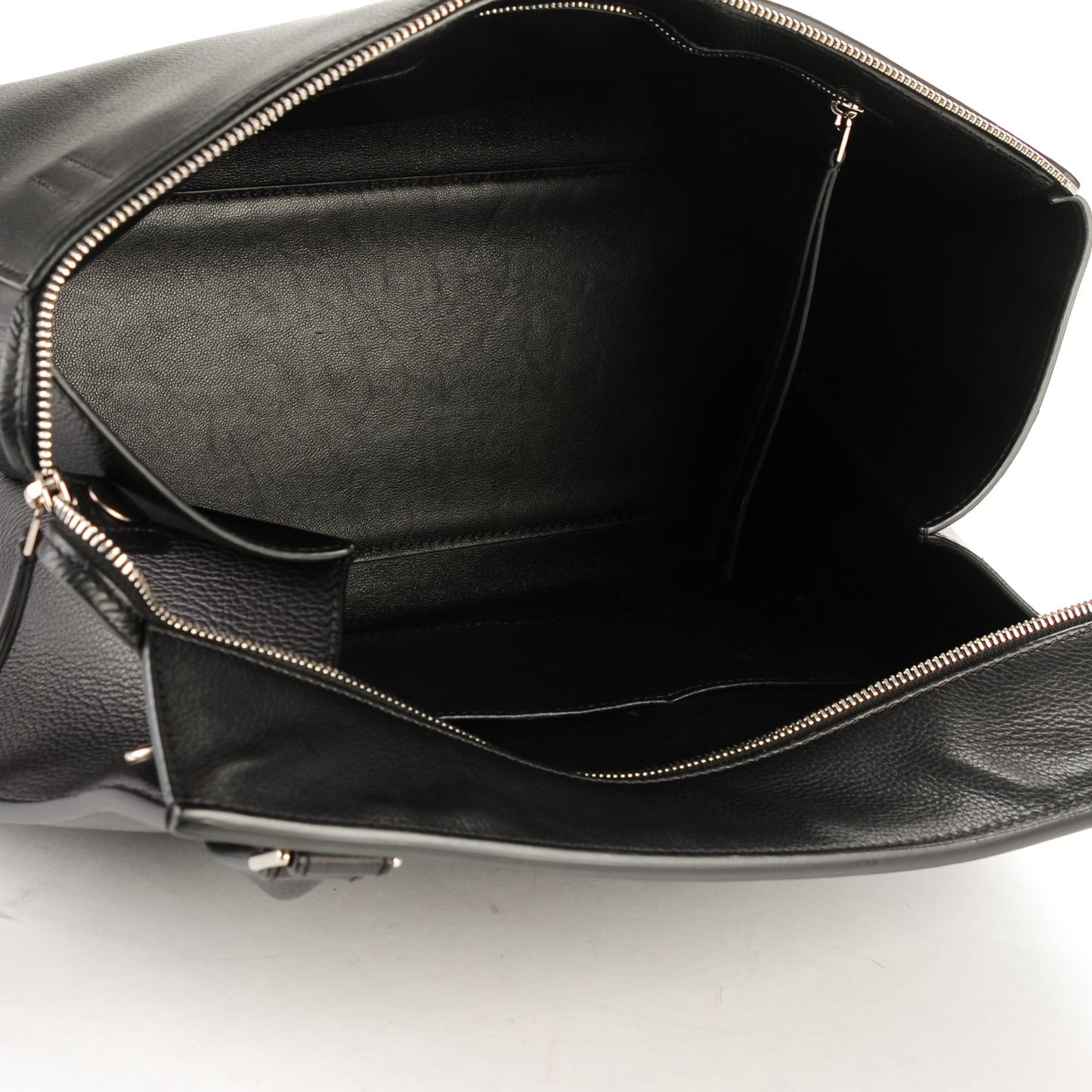 Drummed Calfskin Large Edge Shoulder Bag Black