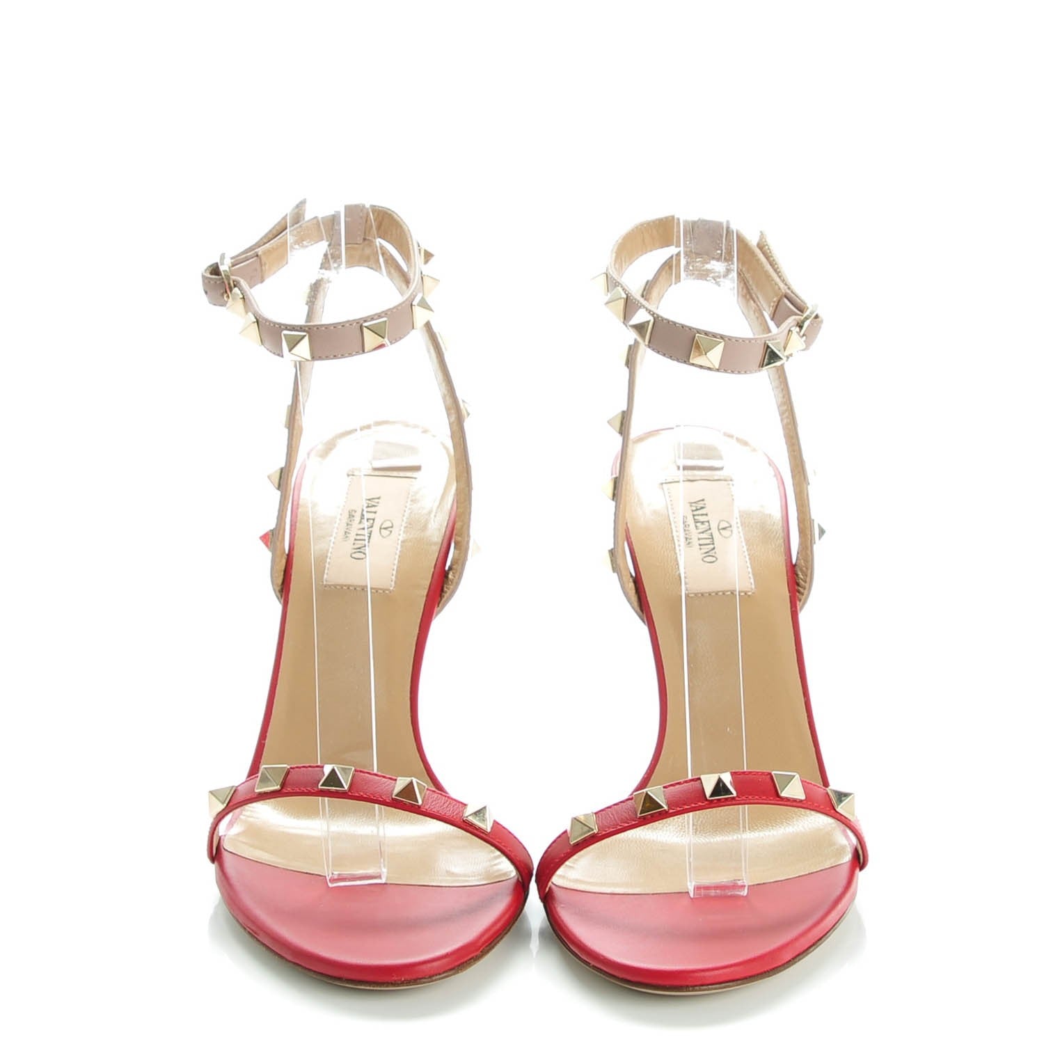 Valentino Garavani Calfskin Rockstud Ankle Strap 85mm Sandals 38 Rosso Valentino Poudre 2 of 8