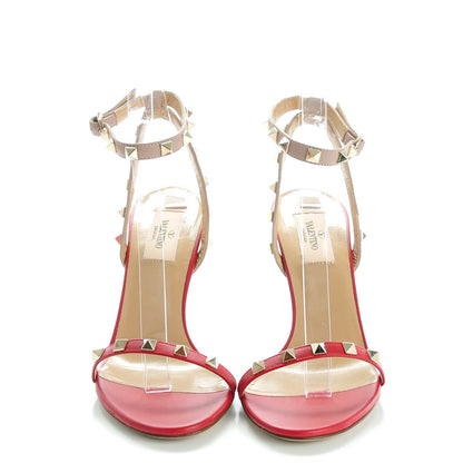 Valentino Garavani Calfskin Rockstud Ankle Strap 85mm Sandals 38 Rosso Valentino Poudre 2 of 8