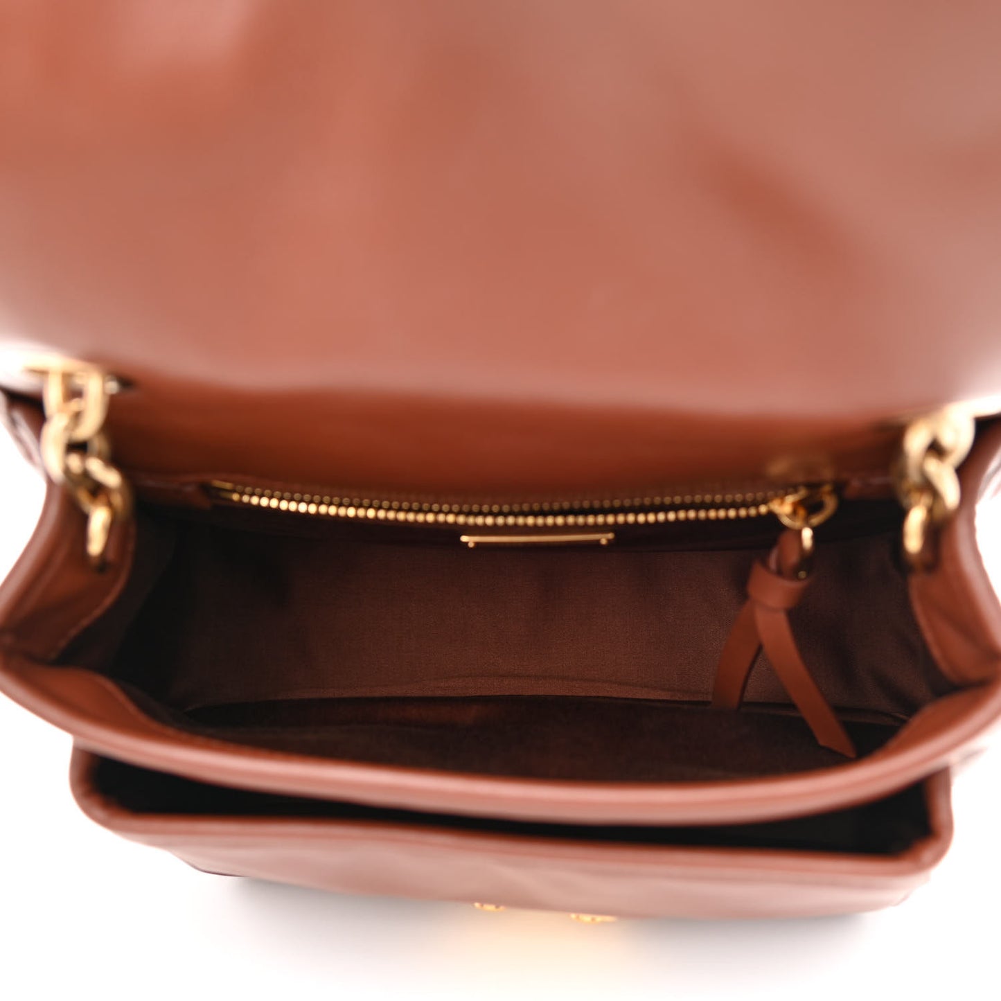 Lambskin Matelasse Shoulder Bag Tabacco