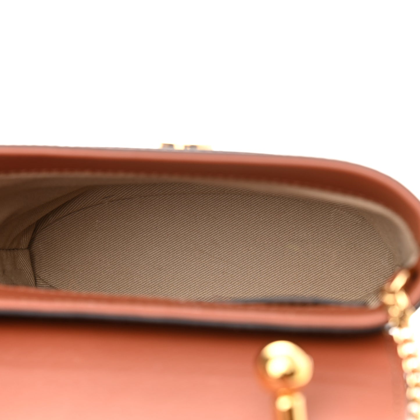 Calfskin Crocodile Embossed Small Aby Lock Chestnut Brown