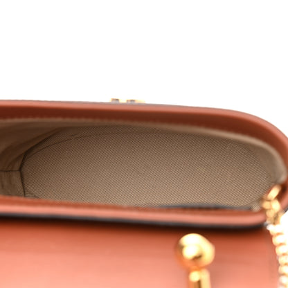 Chloe Calfskin Crocodile Embossed Small Aby Lock Chestnut Brown 5 of 9