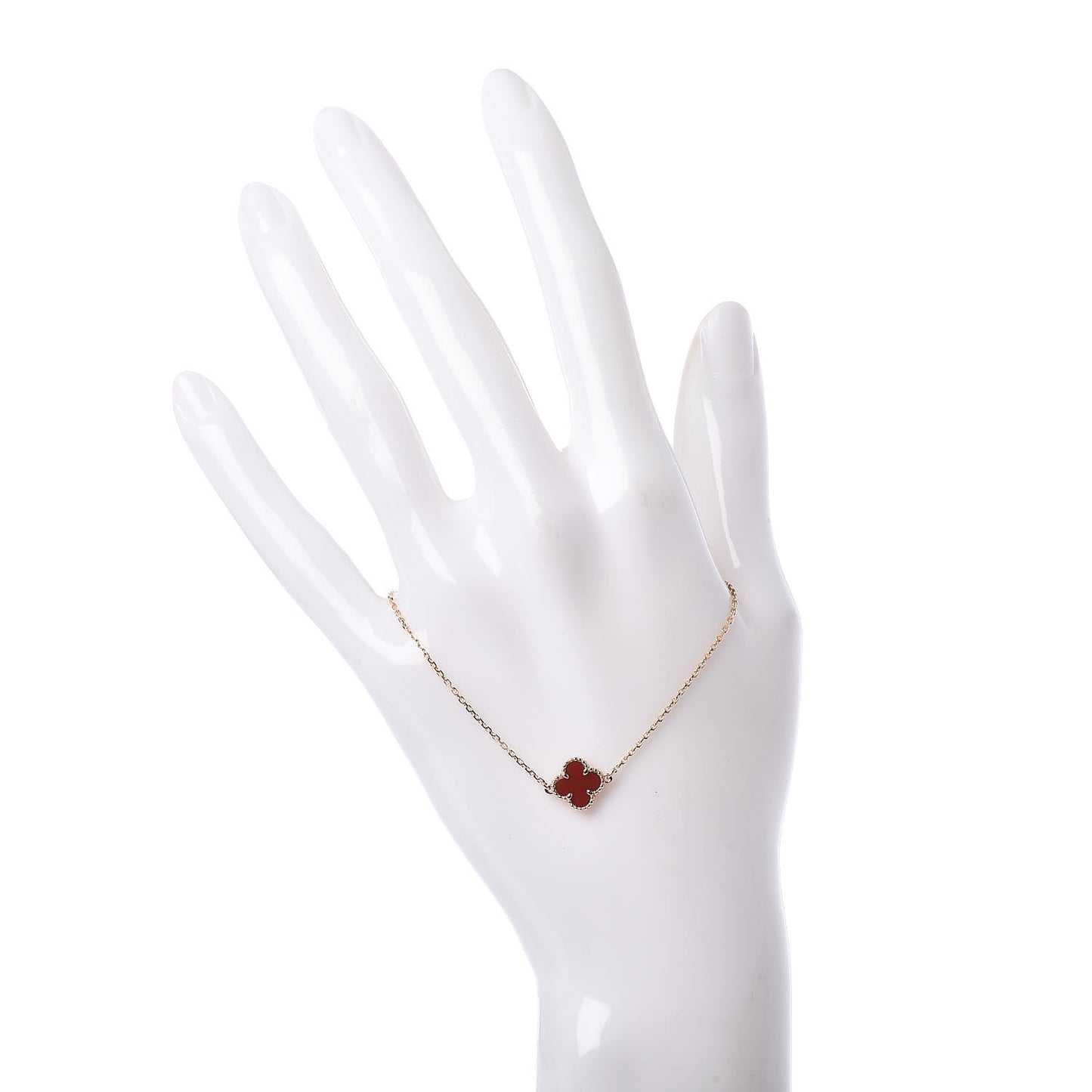 18K Rose Gold Carnelian Sweet Alhambra Bracelet