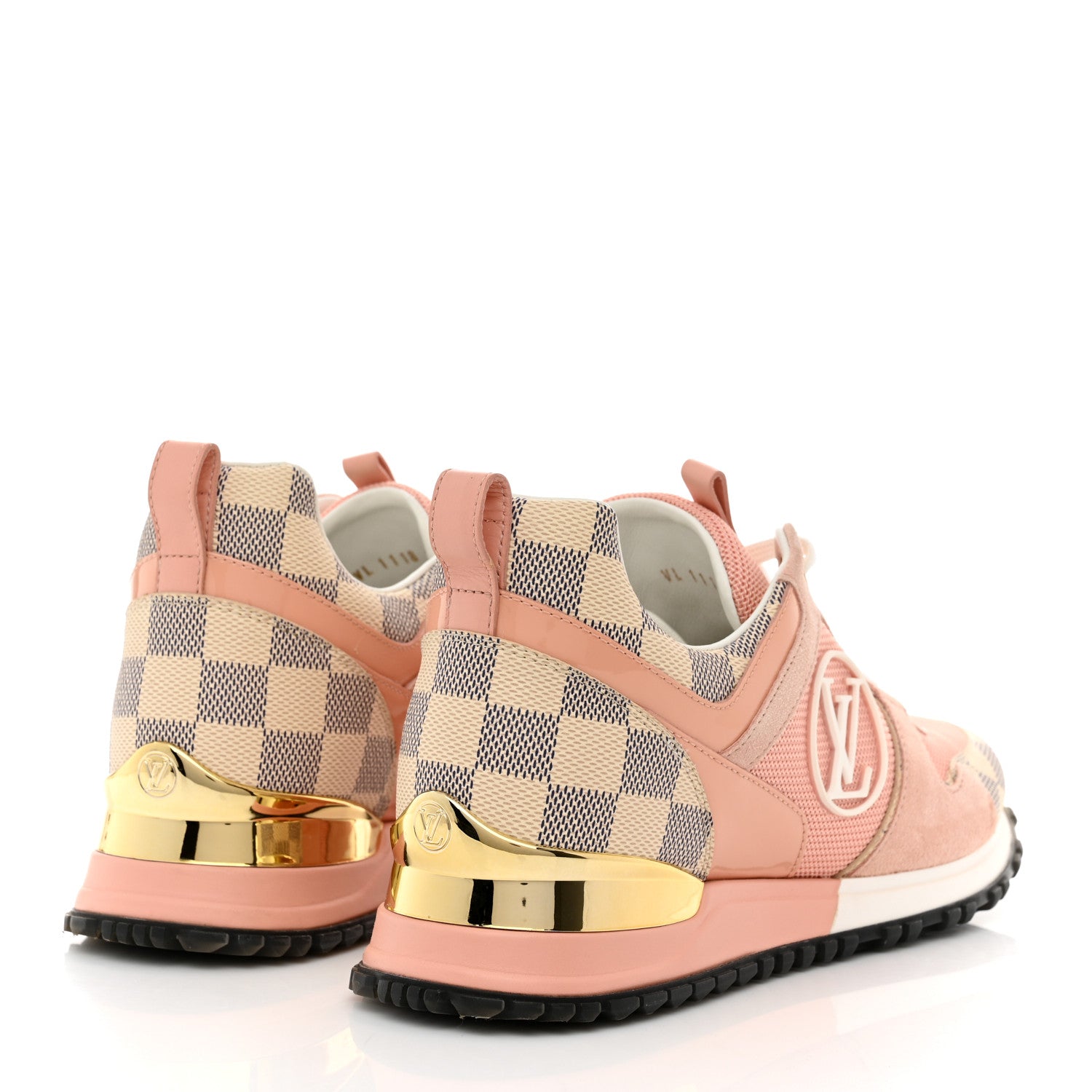Louis Vuitton Suede Damier Azur Run Away Sneakers 36.5 Pink 4 of 9