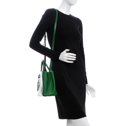 Fendi Vitello Elite Flamingo Petite 2Jours Tote Emerald 2 of 8