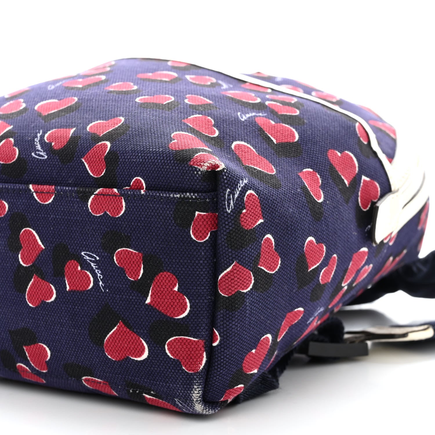 Gucci Canvas Heartbeat Print Childrens Backpack New Wine 10 of 18