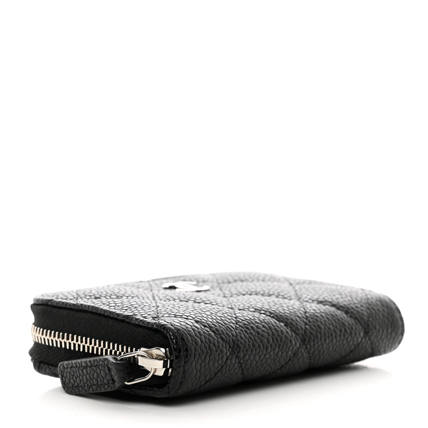 Caviar Quilted Zip Coin Purse Black