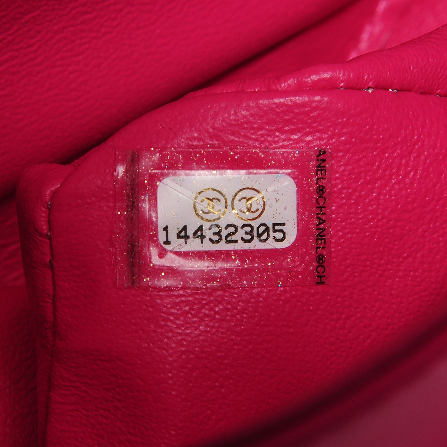 Patent Quilted Jumbo Double Flap Fuchsia