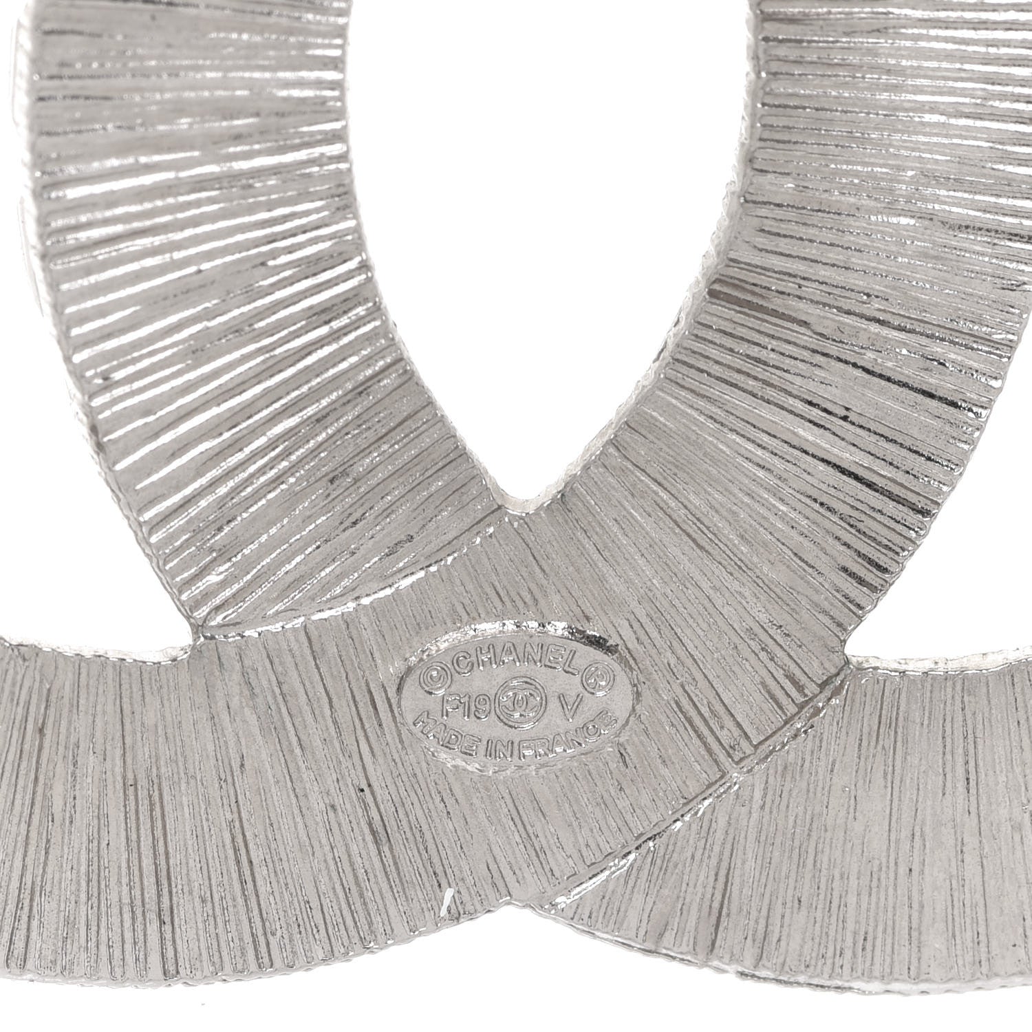 Chanel Baguette Crystal CC Brooch Silver 4 of 5