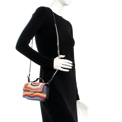 Fendi Vitello Dolce Hypnotic Micro Double Baguette Multicolor Blue Notte 2 of 10
