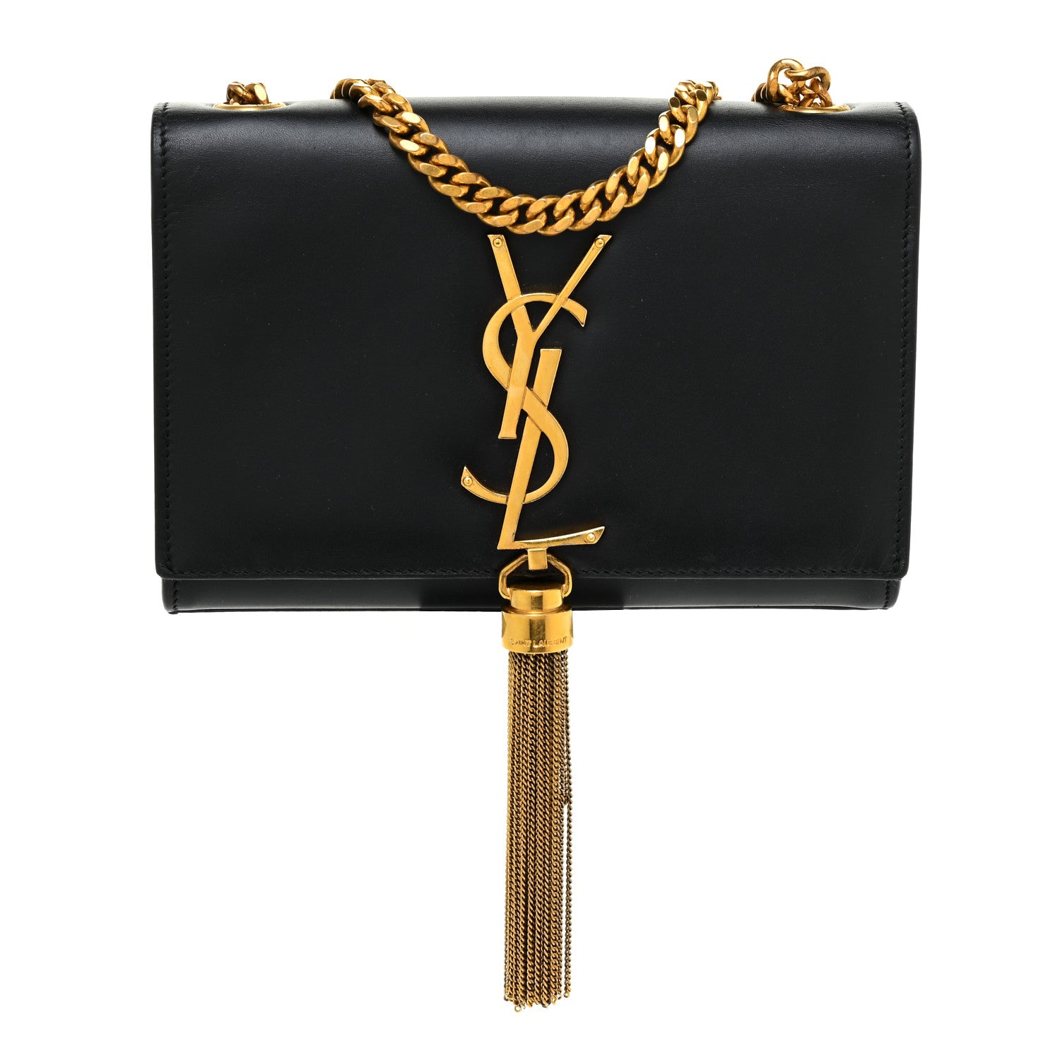 Saint Laurent Calfskin Small Classic Monogram Kate Tassel Satchel Black 1 of 17