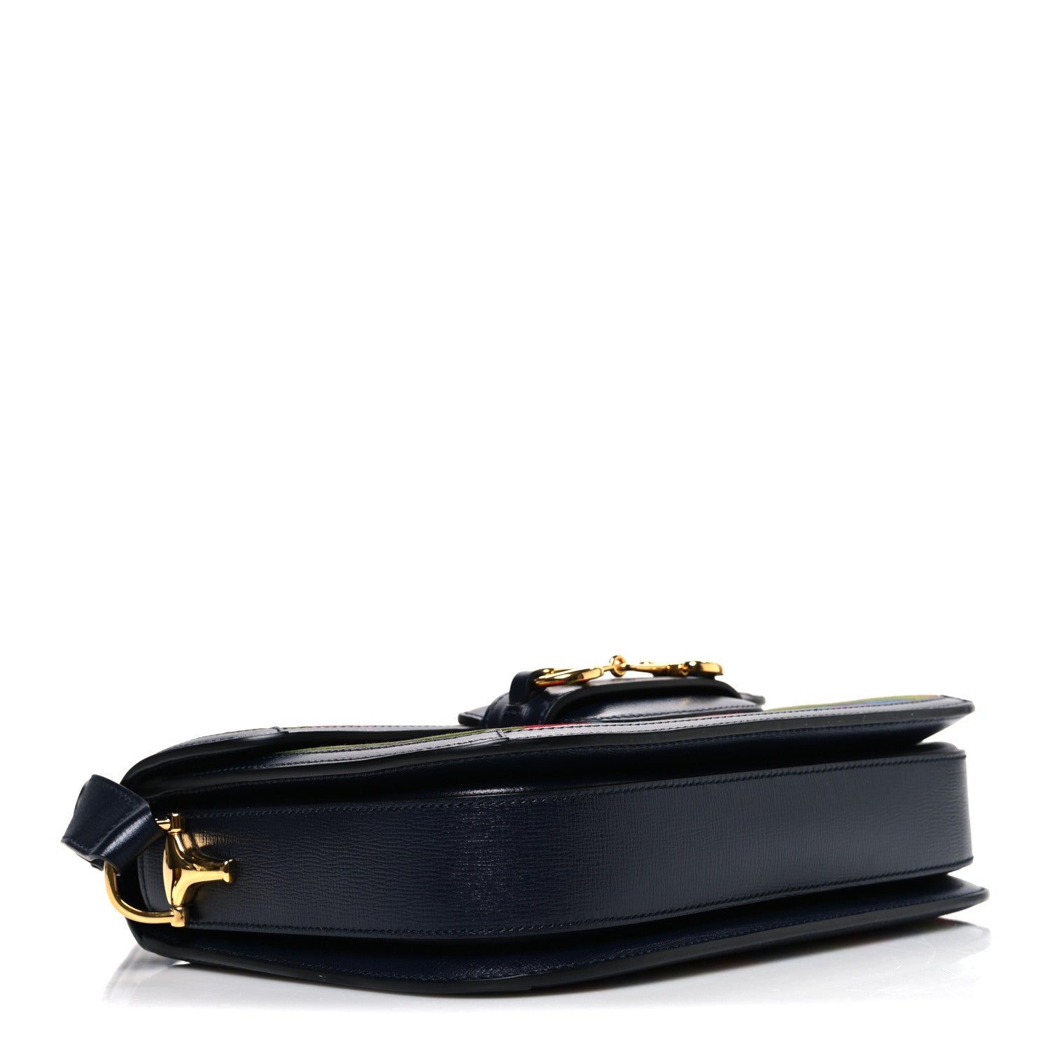 Gucci Velvet Azalea Calfskin Baiadera Stripe Horsebit 1955 Shoulder Bag Multicolor 4 of 11