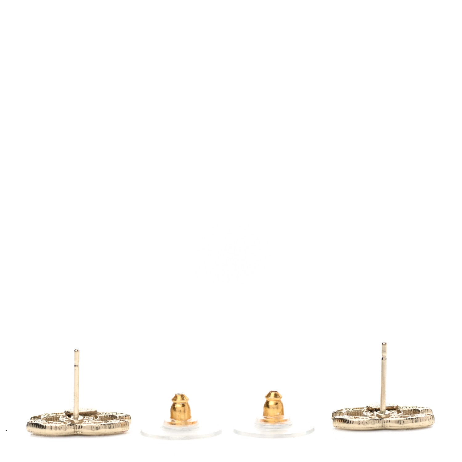 Chanel Tweed Effect CC Earrings Gold 3 of 4