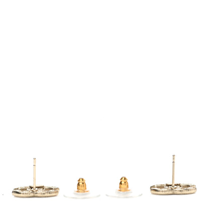Chanel Tweed Effect CC Earrings Gold 3 of 4