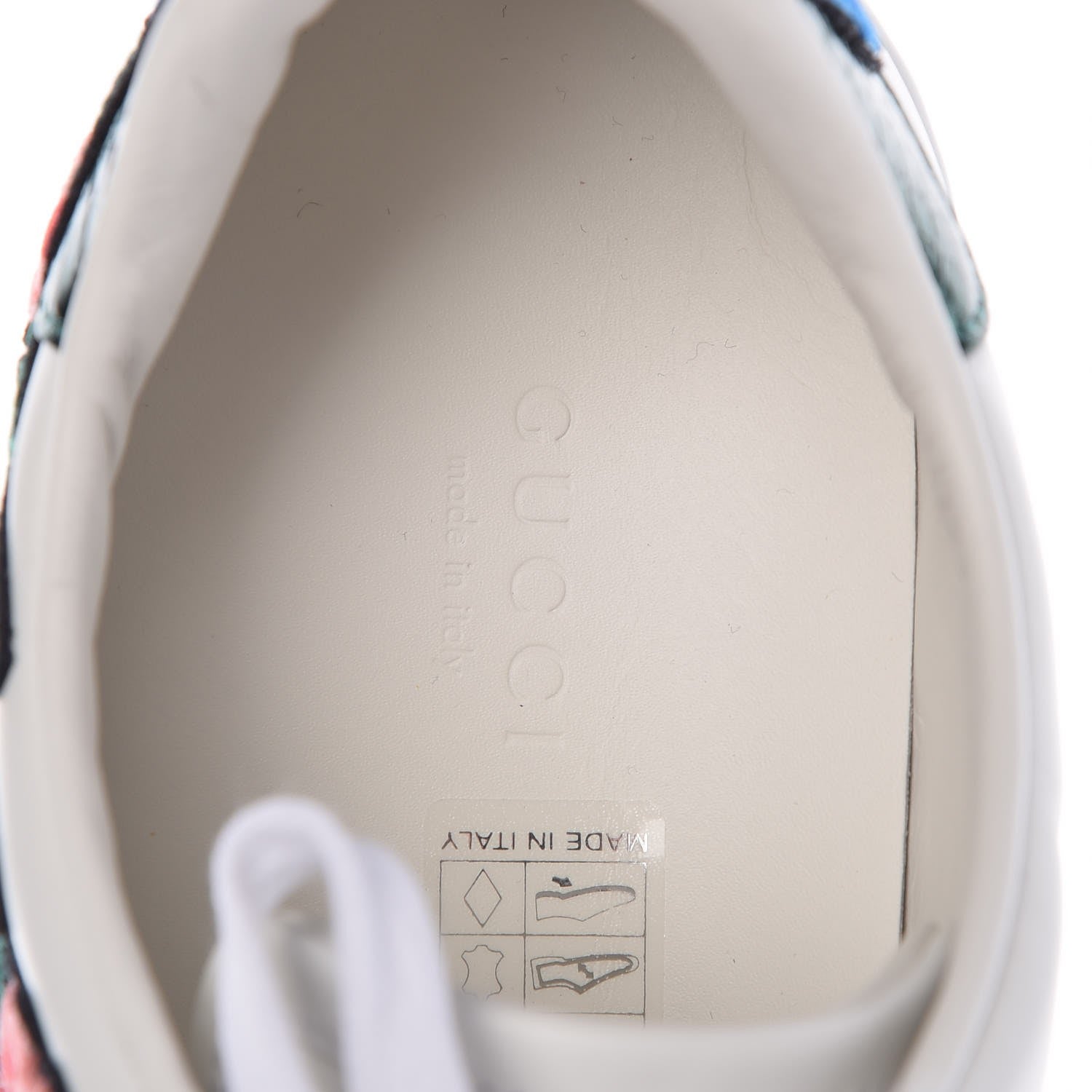 Gucci Calfskin Web Floral Embroidered Ace Sneakers 39.5 White 8 of 10