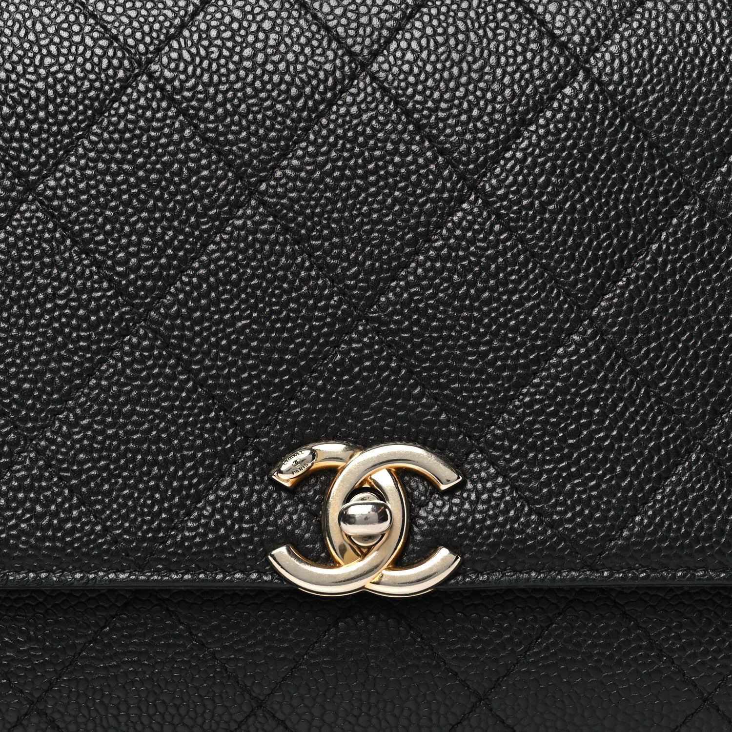 Chanel Grained Calfskin Small Stitched Flap Black 8 of 11