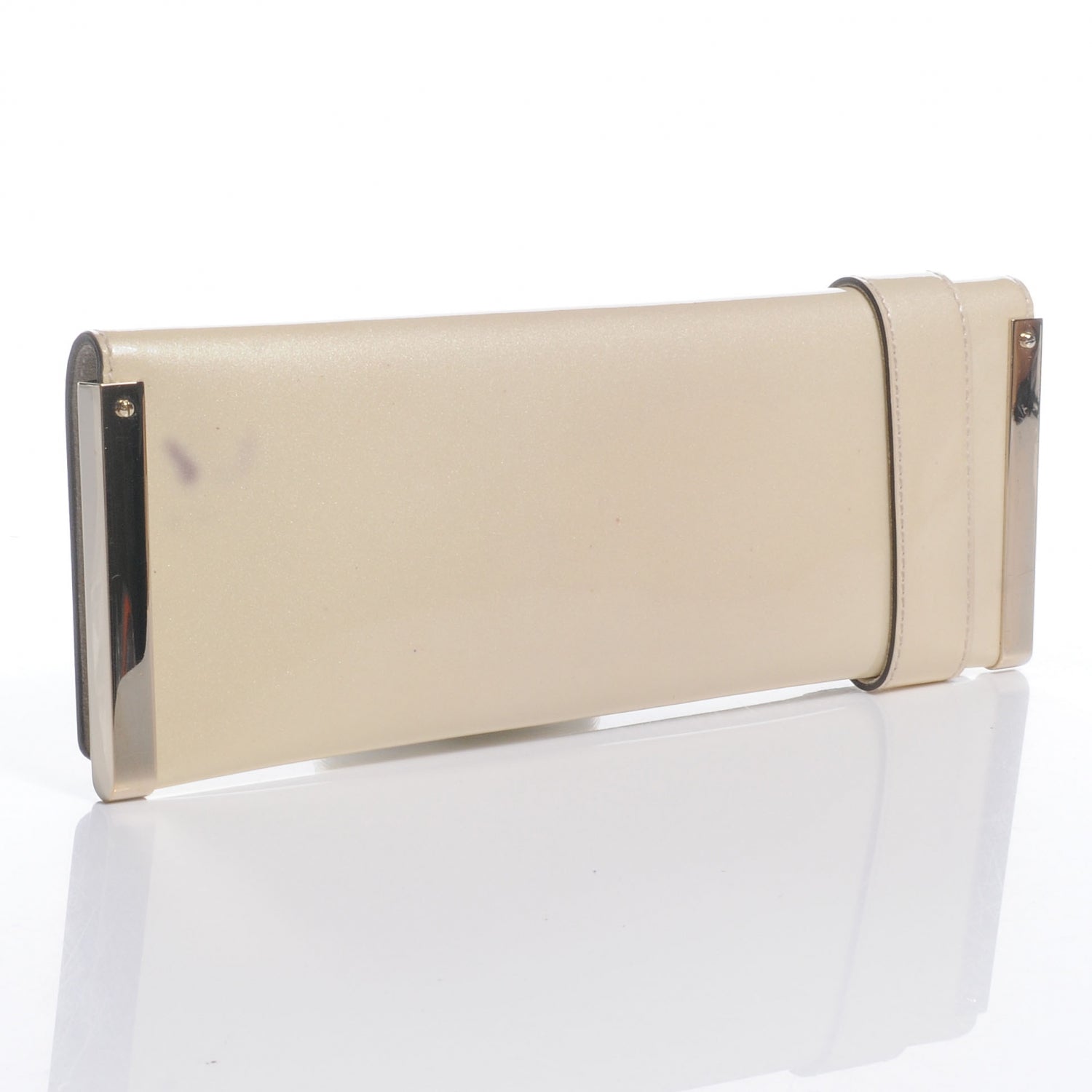 Gucci Patent Glitter Buckle Clutch Ivory 3 of 7