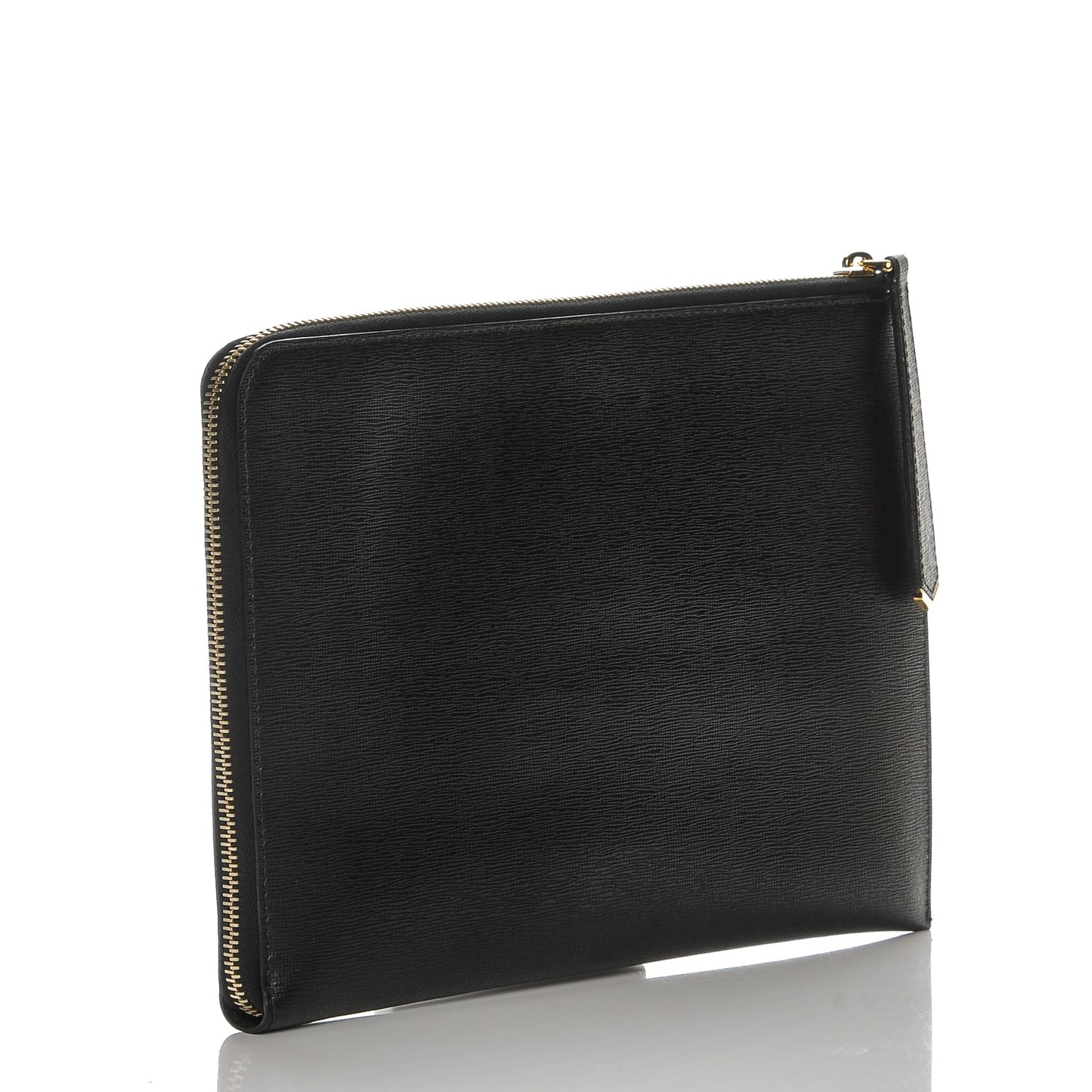 Vitello Elite Monster Eyes Studded Zip Around Pouch Black