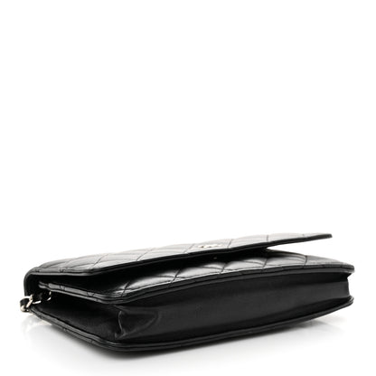Chanel Lambskin Quilted Wallet On Chain WOC Black 4 of 13
