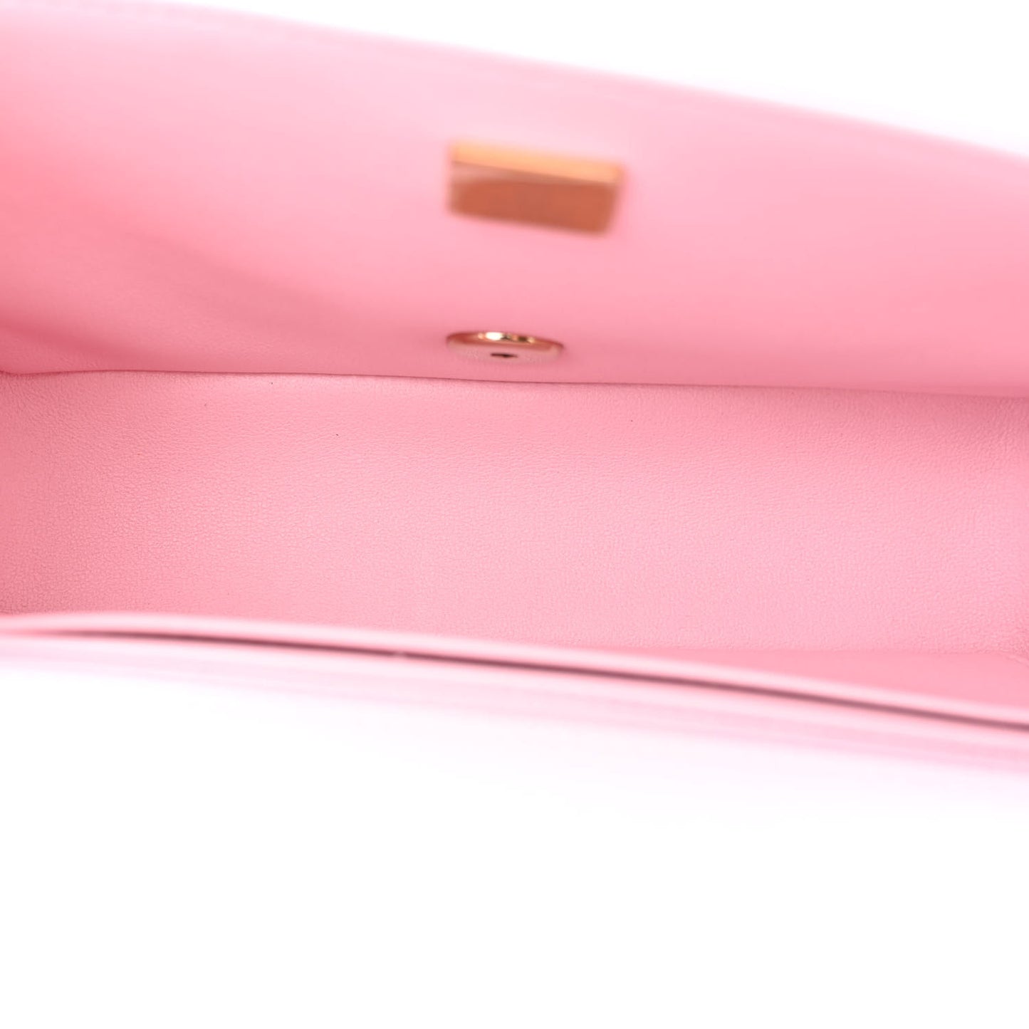 Lambskin Quilted Mini Rectangular Flap Light Pink