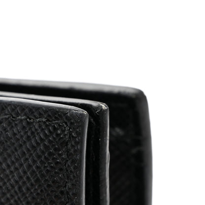 Prada Saffiano Robot Metal Bi-Fold Card Holder Wallet Black Cromo 9 of 10