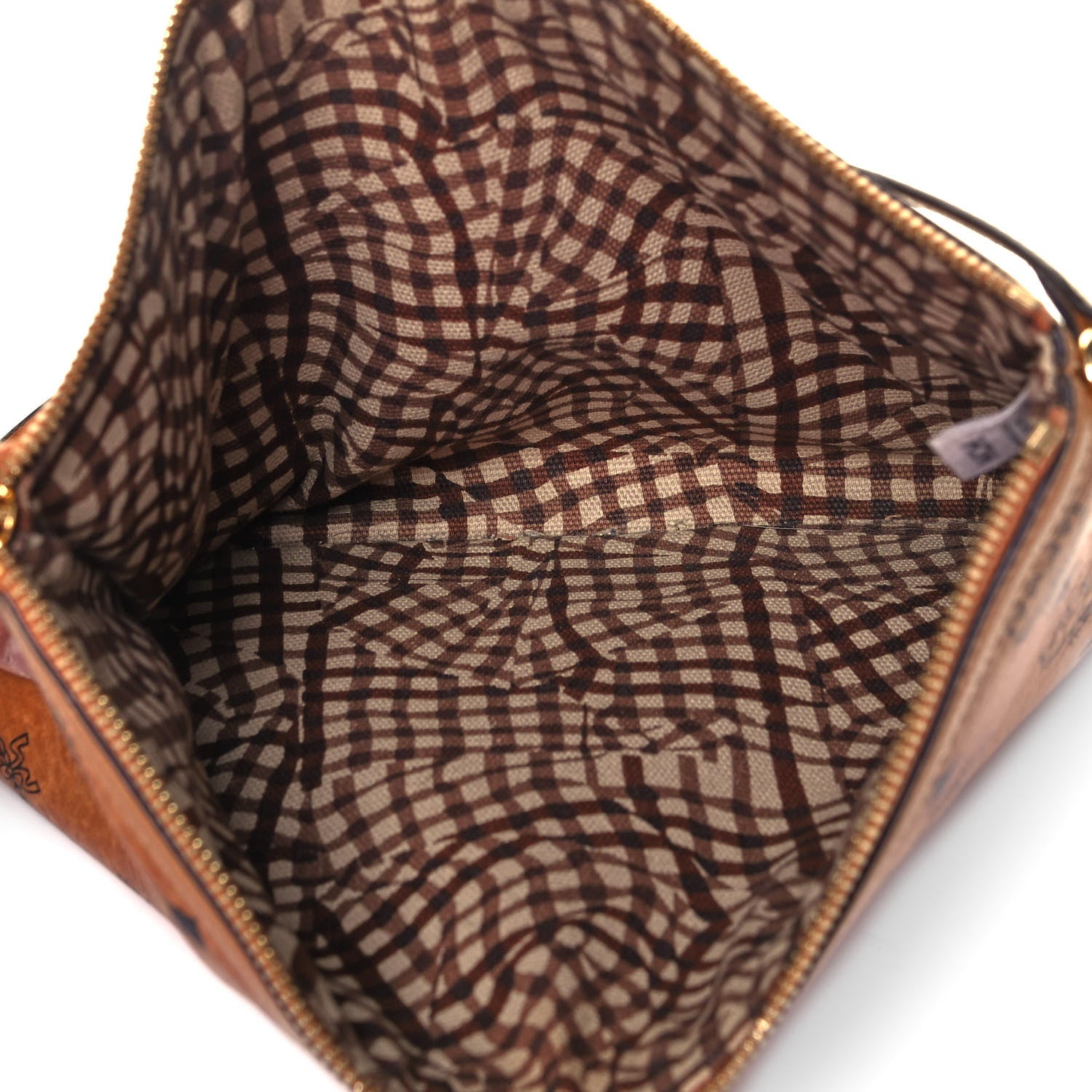 MCM Visetos Liz Shopper Tote Pouch Cognac 5 of 8