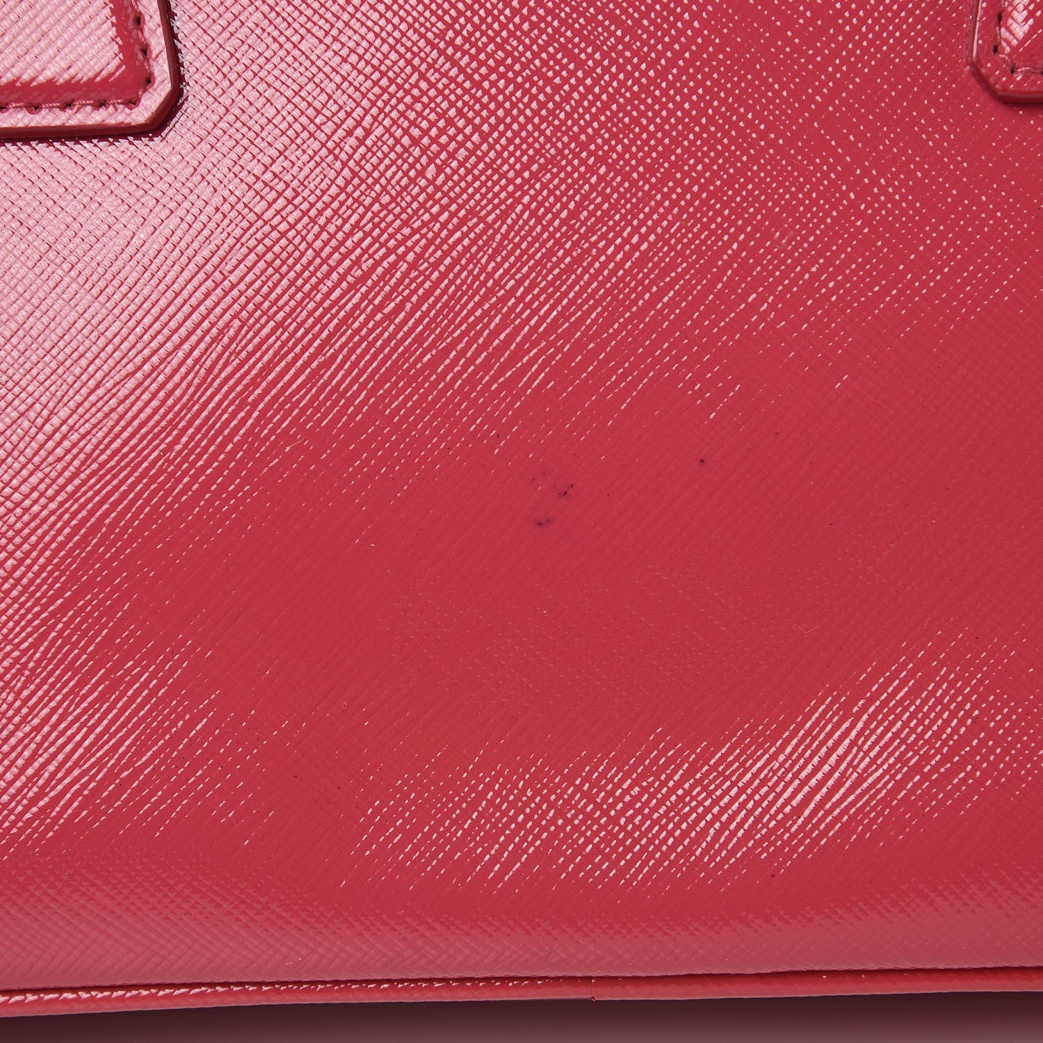 Prada Saffiano Vernice Mini Galleria Double Zip Tote Peonia 13 of 14