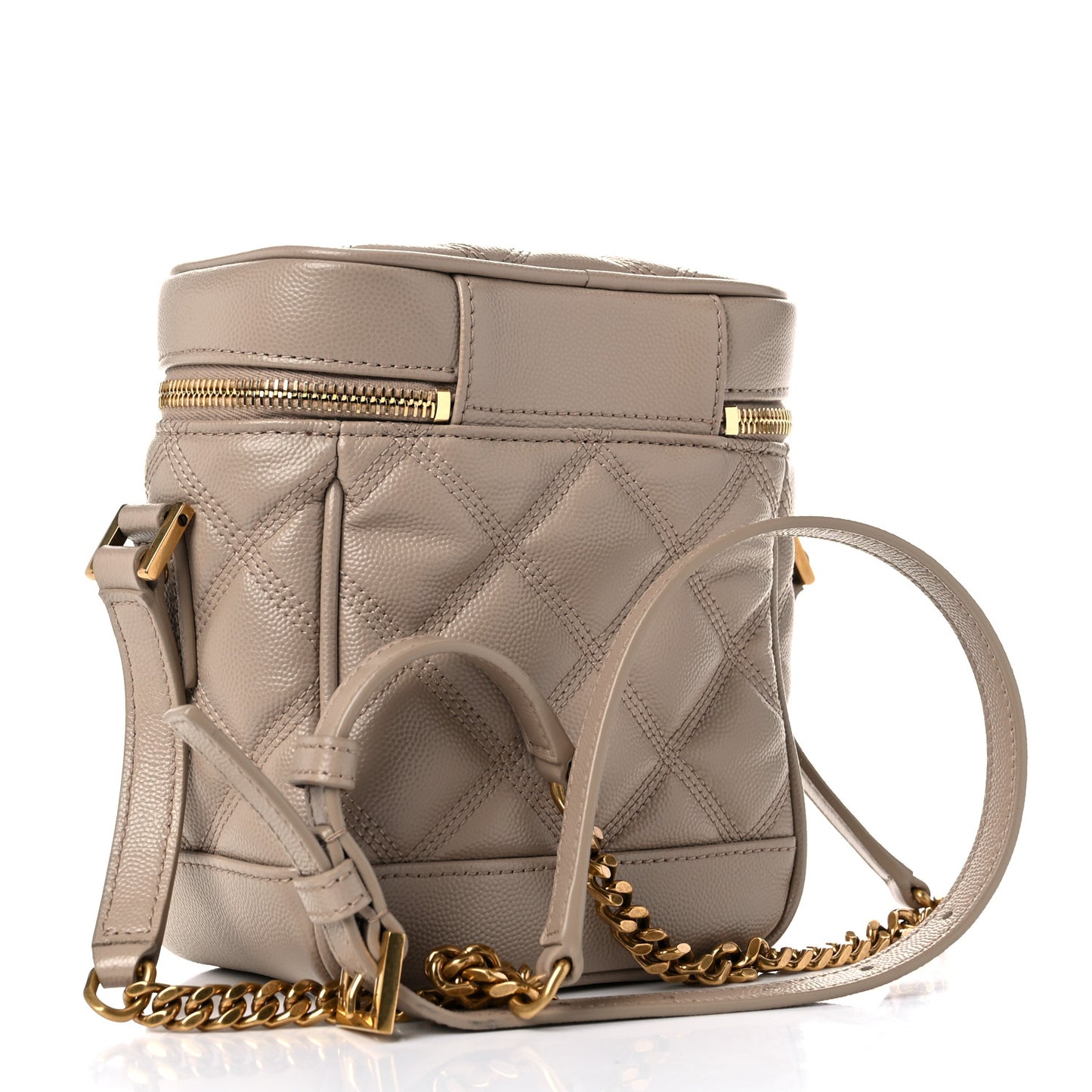 Grain de Poudre Quilted 80's Vanity Bag Dark Beige