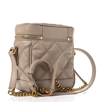 Saint Laurent Grain de Poudre Quilted 80's Vanity Bag Dark Beige 3 of 10