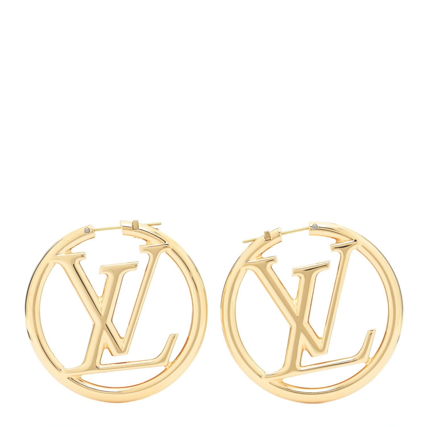 Louis Vuitton Metal Louise Hoop Earrings Gold 1 of 5