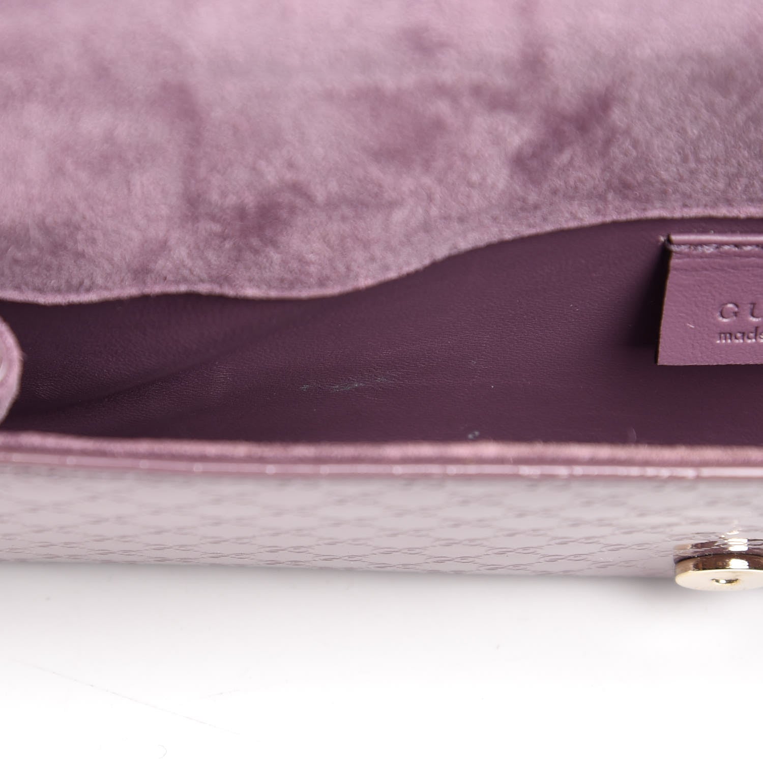 Gucci Patent Microguccissima Small Broadway Clutch Argyle Lavender 8 of 9