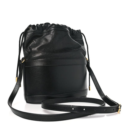 Gucci Azalea Sakai Calfskin Horsebit 1955 Drawstring Bucket Bag Black 3 of 9
