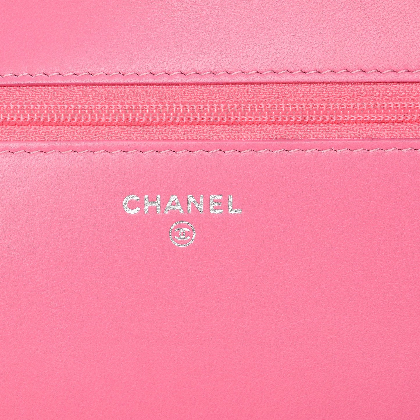 Faded Lambskin Quilted Zephyr Wallet on Chain WOC Dark Pink