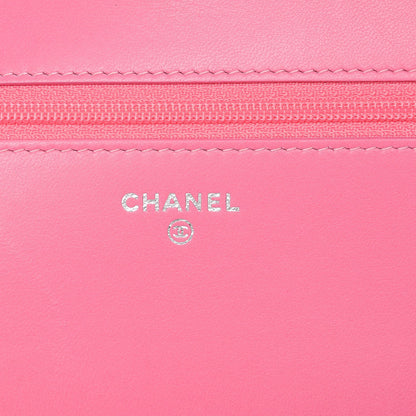 Chanel Faded Lambskin Quilted Zephyr Wallet on Chain WOC Dark Pink 7 of 10