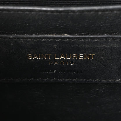 Saint Laurent Calfskin Crocodile Embossed Small Classic Monogram Kate Tassel Satchel Black 6 of 10